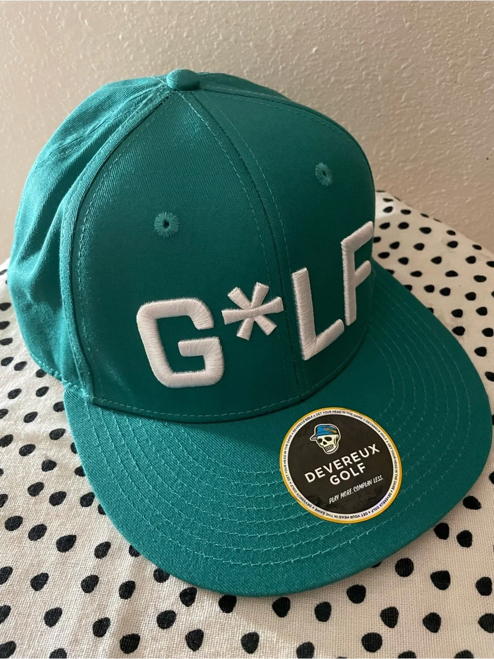Devereux Golf Teal Snapback Hat with White G*LF Embroidery